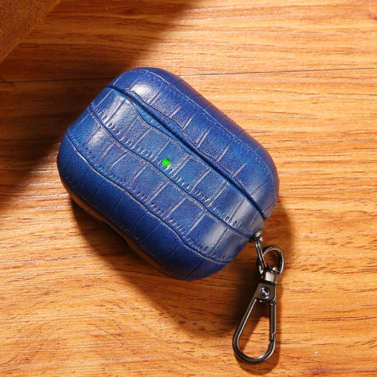 For AirPods 4 Crocodile Texture Earphone Protective Case(Royal Blue) by buy2fix