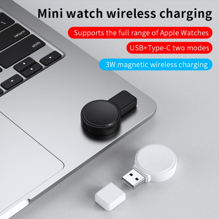 For Apple Watch Series X53 Portable Wireless Charger(White) - Charger / Holder by buy2fix | Online Shopping UK | buy2fix
