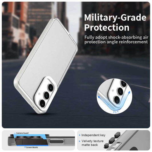 For Samsung Galaxy S25 5G Candy PC Hybrid TPU Shockproof Phone Case(White) by buy2fix