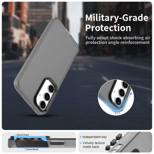 For Samsung Galaxy S25 5G Candy PC Hybrid TPU Shockproof Phone Case(Black) by buy2fix