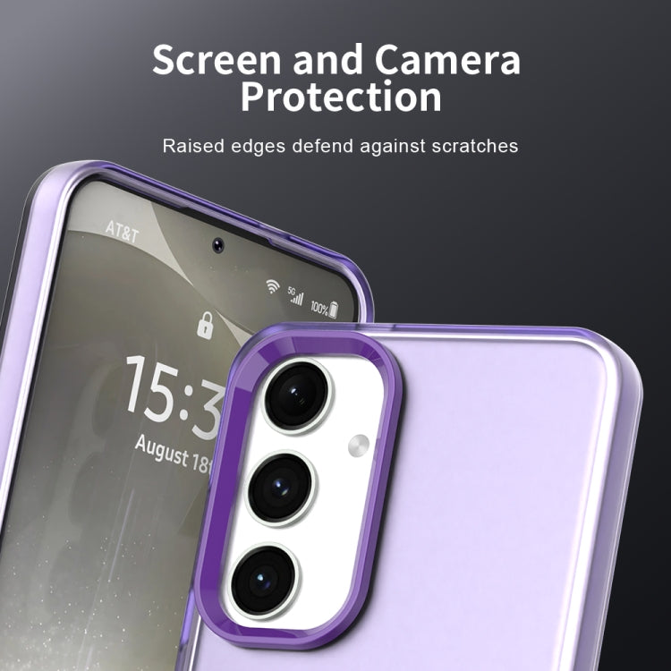 For Samsung Galaxy S25 5G Candy PC Hybrid TPU Shockproof Phone Case(Purple) by buy2fix