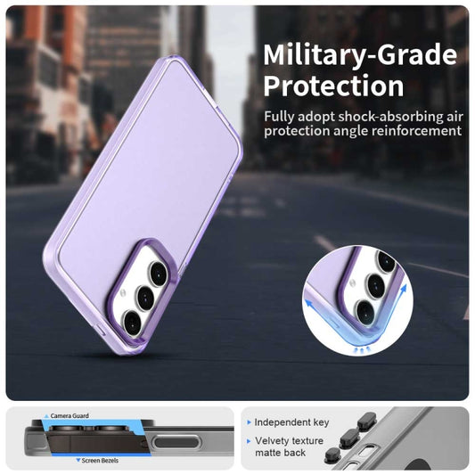 For Samsung Galaxy S25+ 5G Candy PC Hybrid TPU Shockproof Phone Case(Purple) by buy2fix