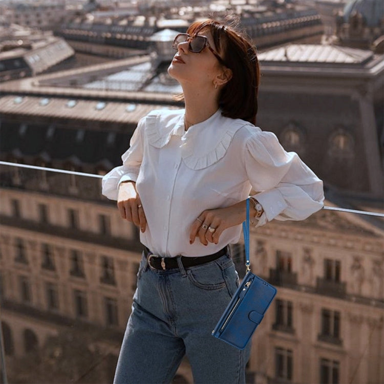 For Boost Mobile Celero 5G 2024 / Celero 3 Multi-Card Slots Zipper Wallet Leather Phone Case(Blue) by buy2fix