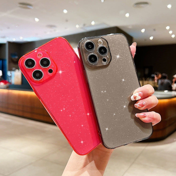 For iPhone 16 Glitter Powder TPU Phone Case(Transparent Pink) by buy2fix