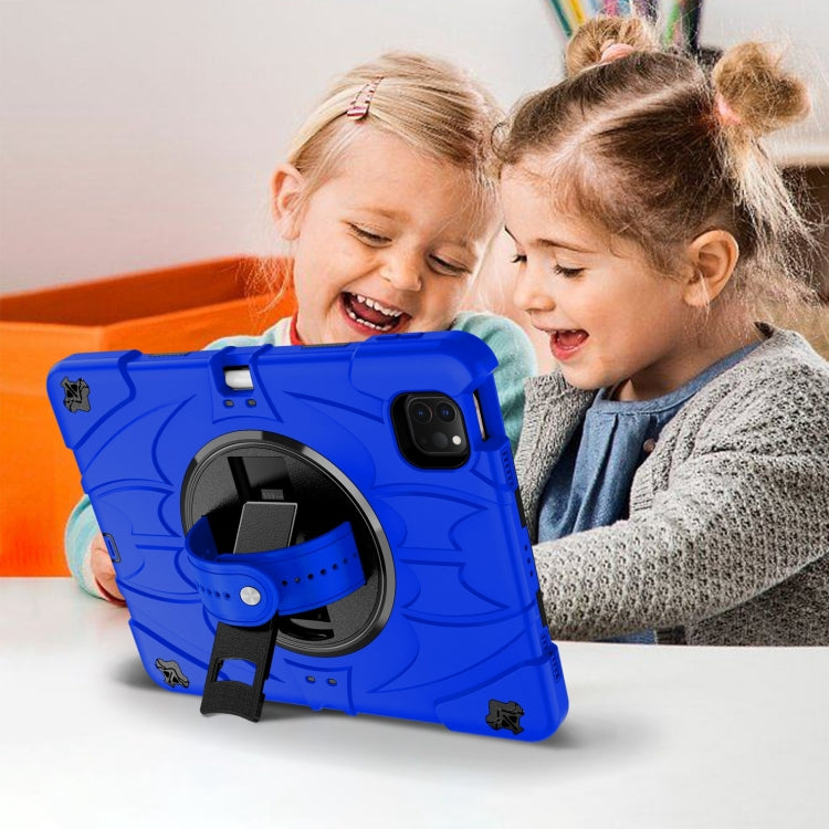For iPad Pro 11 2022 / Air 10.9 2022 Bat Hand Grip Turntable Stand Tablet Case(Blue Black) by buy2fix