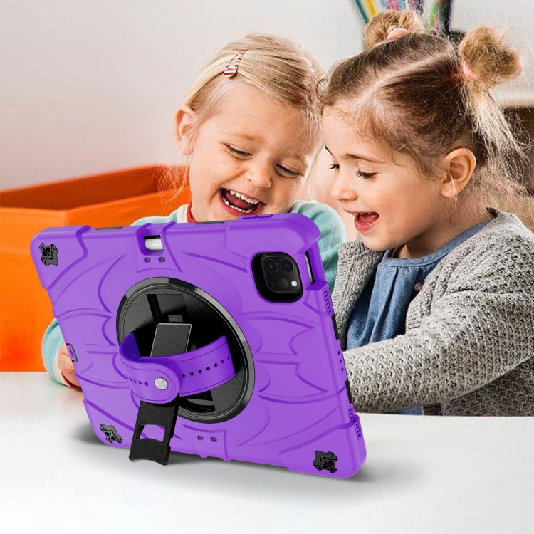 For iPad Pro 11 2022 / Air 10.9 2022 Bat Hand Grip Turntable Stand Tablet Case(Purple Black) by buy2fix