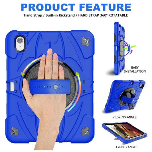 For iPad Air 11 2025 / 2024 Bat Hand Grip Turntable Stand Tablet Case(Blue Black) by buy2fix