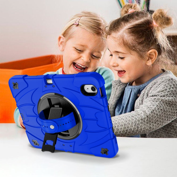 For iPad Air 11 2025 / 2024 Bat Hand Grip Turntable Stand Tablet Case(Blue Black) by buy2fix