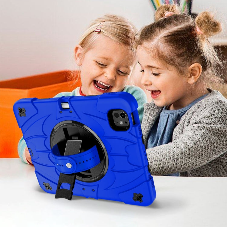 For iPad Pro 11 2025 / 2024 Bat Hand Grip Turntable Stand Tablet Case(Blue Black) by buy2fix