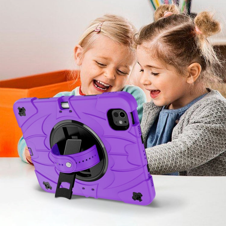 For iPad Pro 11 2025 / 2024 Bat Hand Grip Turntable Stand Tablet Case(Purple Black) by buy2fix