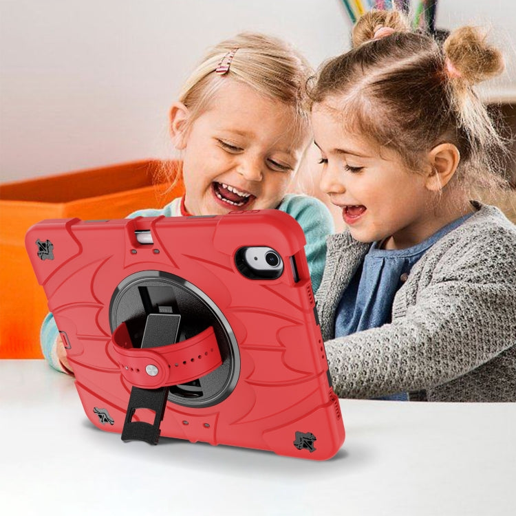 For iPad 2025 / 2022 Bat Hand Grip Turntable Stand Tablet Case(Red Black) by buy2fix