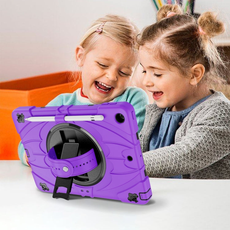 For iPad 10.2 2021 / 2020 / 2019 Bat Hand Grip Turntable Stand Tablet Case(Purple Black) by buy2fix