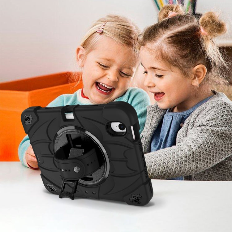For iPad mini 6 / mini 2024 Bat Hand Grip Turntable Stand Tablet Case(Black) by buy2fix