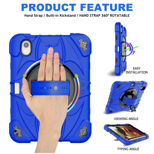 For iPad mini 6 / mini 2024 Bat Hand Grip Turntable Stand Tablet Case(Blue Black) by buy2fix