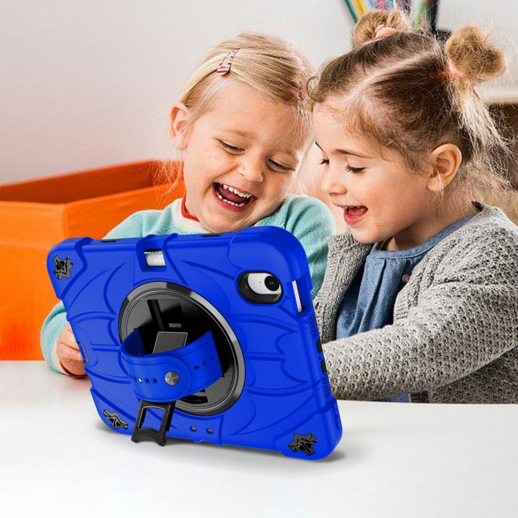 For iPad mini 6 / mini 2024 Bat Hand Grip Turntable Stand Tablet Case(Blue Black) by buy2fix