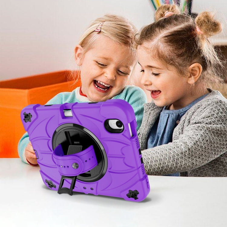 For iPad mini 6 / mini 2024 Bat Hand Grip Turntable Stand Tablet Case(Purple Black) by buy2fix