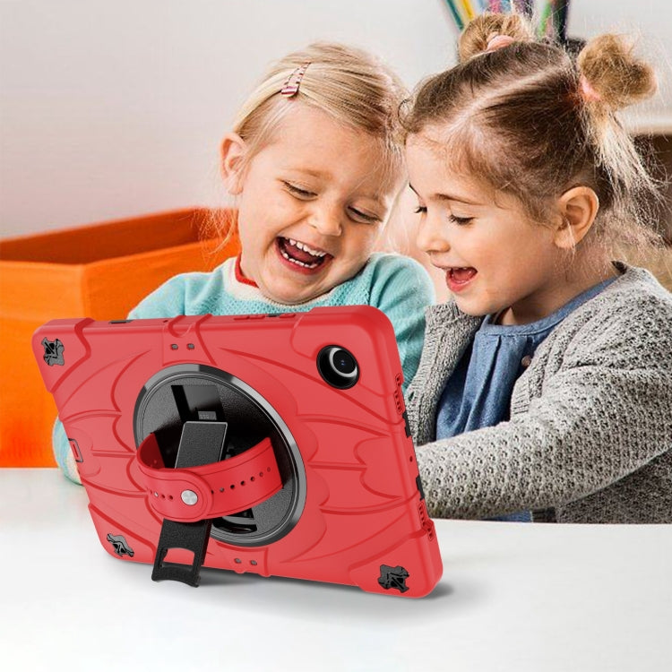 For Samsung Galaxy Tab A8 Bat Hand Grip Turntable Stand Tablet Case(Red Black) by buy2fix