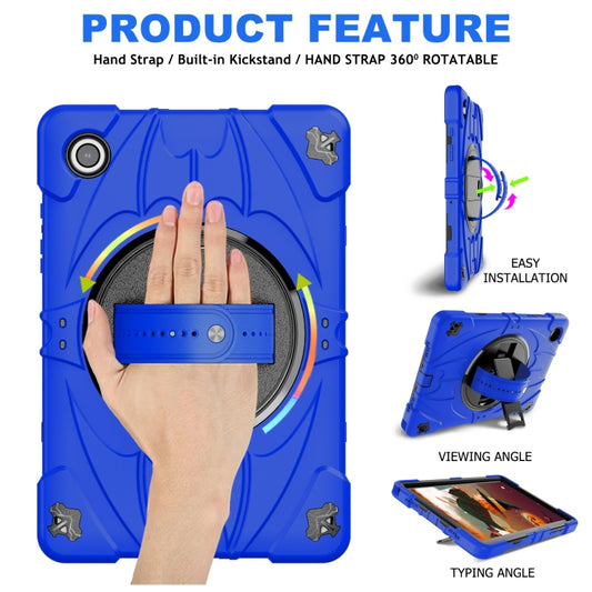For Samsung Galaxy Tab A8 Bat Hand Grip Turntable Stand Tablet Case(Blue Black) by buy2fix