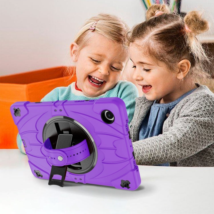 For Samsung Galaxy Tab A8 Bat Hand Grip Turntable Stand Tablet Case(Purple Black) by buy2fix