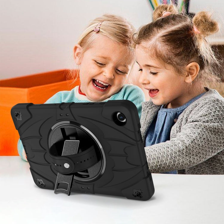 For Samsung Galaxy Tab A9+ Bat Hand Grip Turntable Stand Tablet Case(Black) by buy2fix