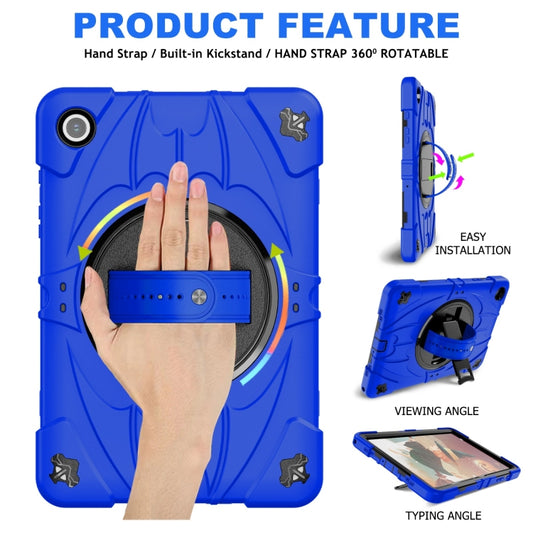 For Samsung Galaxy Tab A9+ Bat Hand Grip Turntable Stand Tablet Case(Blue Black) by buy2fix