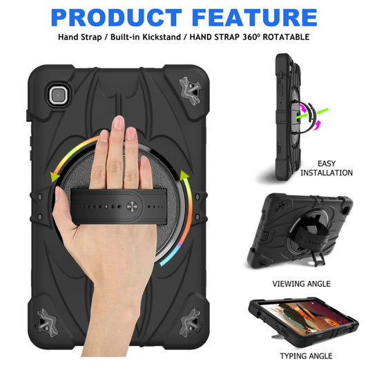 For Samsung Galaxy Tab A7 Lite Bat Hand Grip Turntable Stand Tablet Case(Black) by buy2fix