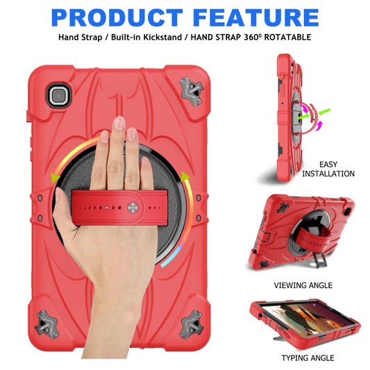 For Samsung Galaxy Tab A7 Lite Bat Hand Grip Turntable Stand Tablet Case(Red Black) by buy2fix
