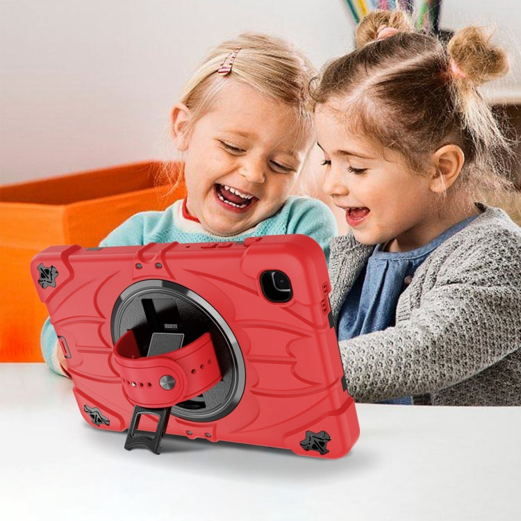 For Samsung Galaxy Tab A7 Lite Bat Hand Grip Turntable Stand Tablet Case(Red Black) by buy2fix