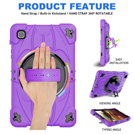 For Samsung Galaxy Tab A7 Lite Bat Hand Grip Turntable Stand Tablet Case(Purple Black) by buy2fix