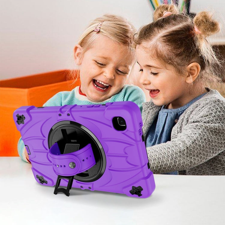 For Samsung Galaxy Tab A7 Lite Bat Hand Grip Turntable Stand Tablet Case(Purple Black) by buy2fix