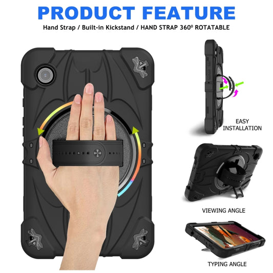For Samsung Galaxy Tab A9 Bat Hand Grip Turntable Stand Tablet Case(Black) by buy2fix