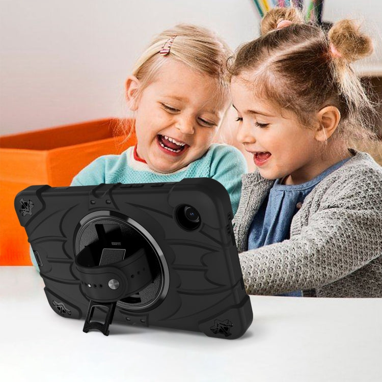 For Samsung Galaxy Tab A9 Bat Hand Grip Turntable Stand Tablet Case(Black) by buy2fix
