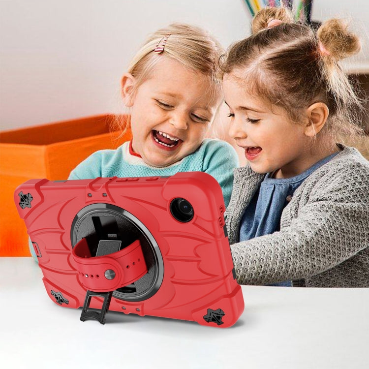 For Samsung Galaxy Tab A9 Bat Hand Grip Turntable Stand Tablet Case(Red Black) by buy2fix