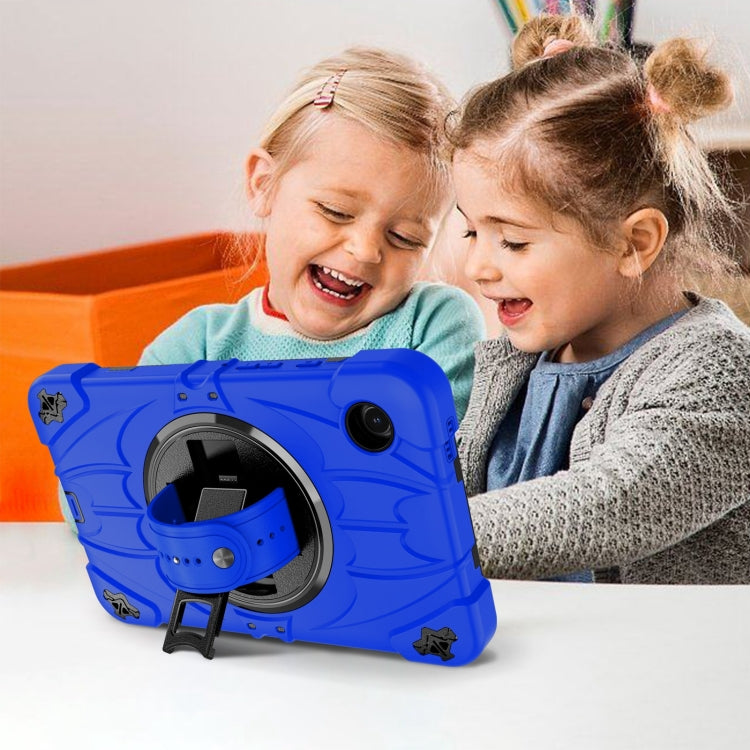 For Samsung Galaxy Tab A9 Bat Hand Grip Turntable Stand Tablet Case(Blue Black) by buy2fix