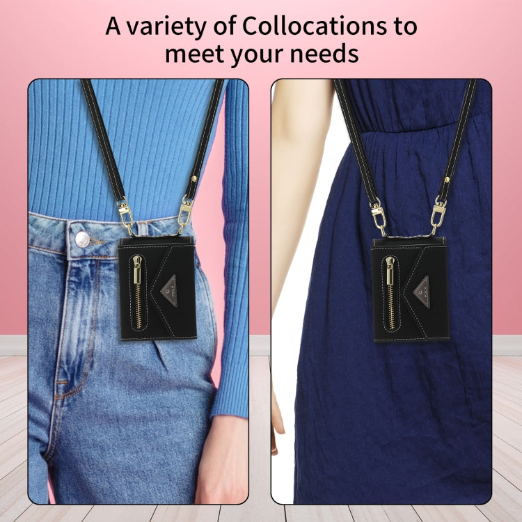 For Samsung Galaxy Z Flip4 POLA Grid Texture Multi-Card Slots Zipper Wallet Phone Case(Black) - Galaxy Z Flip4 5G Cases by POLA | Online Shopping UK | buy2fix