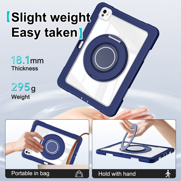 For iPad Pro 11 2024 Crystal Armor PC Hybrid TPU Tablet Case with Pen Slot(Dark Blue) - iPad Pro 11 2024 Cases by buy2fix | Online Shopping UK | buy2fix