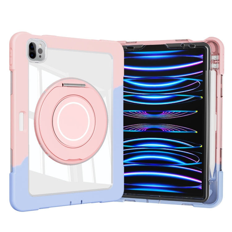 For iPad Pro 11 2022 / Air 10.9 2022 Crystal Armor PC Hybrid TPU Tablet Case with Pen Slot(Blue Pink) - iPad Pro 11 (2022/2021) Cases by buy2fix | Online Shopping UK | buy2fix