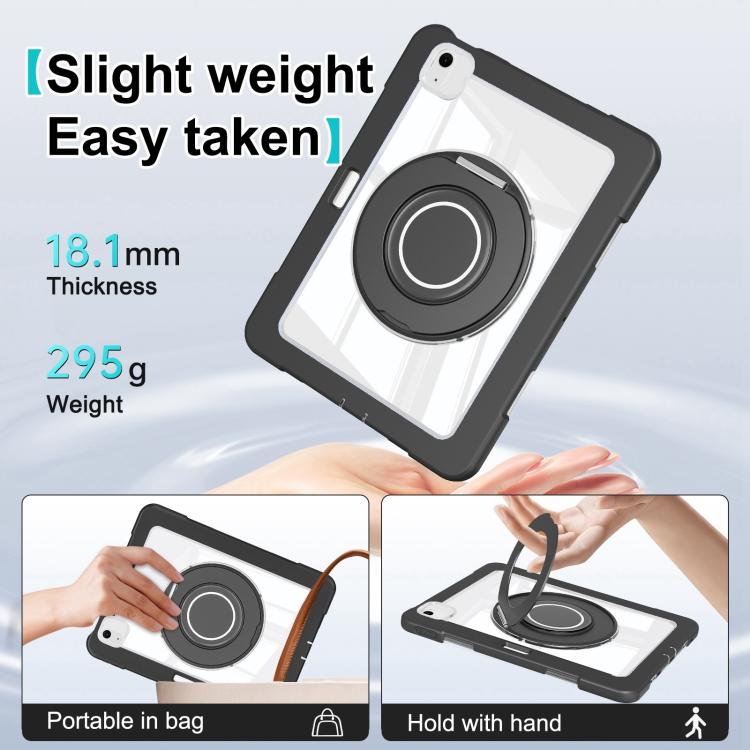 For iPad Air 13 2025 / 2024 Crystal Armor PC Hybrid TPU Tablet Case with Pen Slot(Black) - iPad Pro 12.9 (2022/2021) Cases by buy2fix | Online Shopping UK | buy2fix