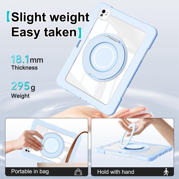 For iPad Pro 13 2024 Crystal Armor PC Hybrid TPU Tablet Case with Pen Slot(Blue) - iPad Pro 13 2024 Cases by buy2fix | Online Shopping UK | buy2fix