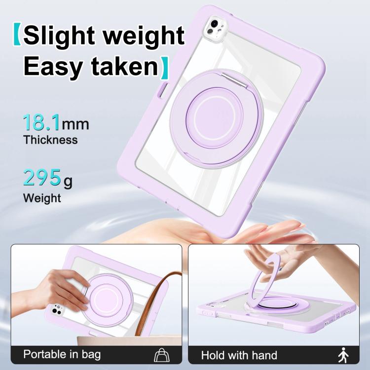 For iPad Pro 13 2024 Crystal Armor PC Hybrid TPU Tablet Case with Pen Slot(Purple) - iPad Pro 13 2024 Cases by buy2fix | Online Shopping UK | buy2fix