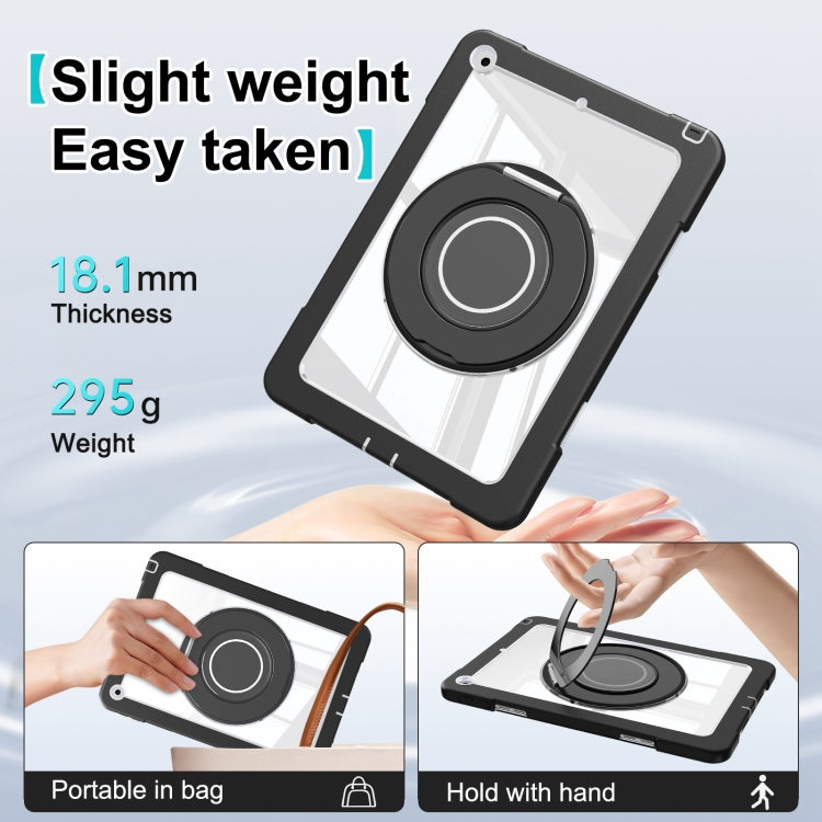 For iPad 10.2 2021 / 2020 / 2019 Crystal Armor PC Hybrid TPU Tablet Case(Black) by buy2fix