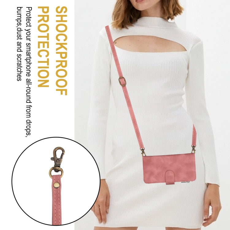 For iPhone 16 Dream 9-Card Zipper Wallet RFID Leather Phone Case with Lanyard(Rose Gold) by buy2fix