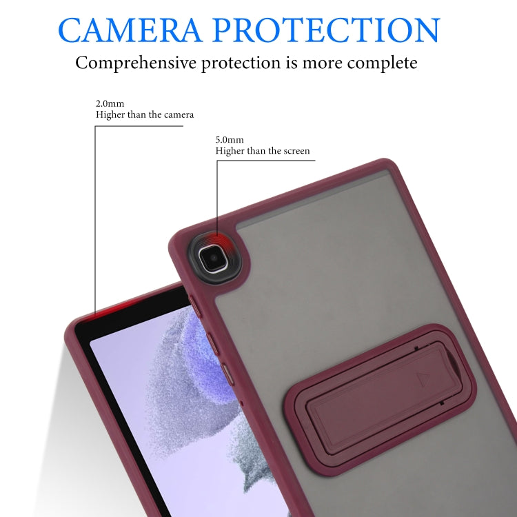 For Samsung Galaxy Tab A7 Lite Skin Feel Holder PC Hybrid TPU Tablet Case(Wine Red) by buy2fix