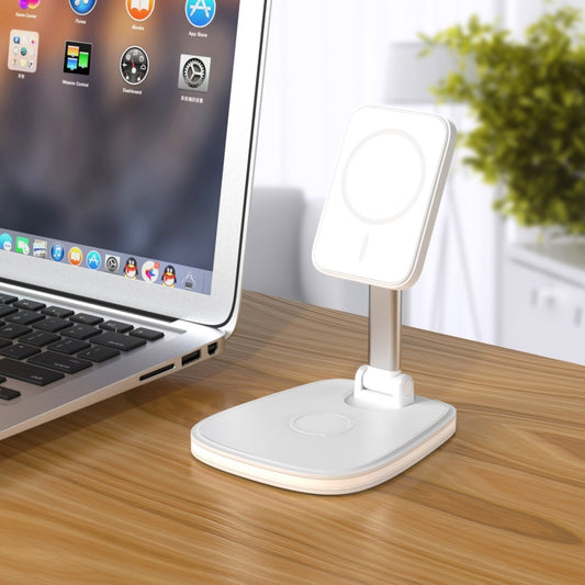 LXF-171 15W Multifunctional Desktop Folding Stand Magsafe Wireless Charger(White) - Wireless Charger by buy2fix | Online Shopping UK | buy2fix