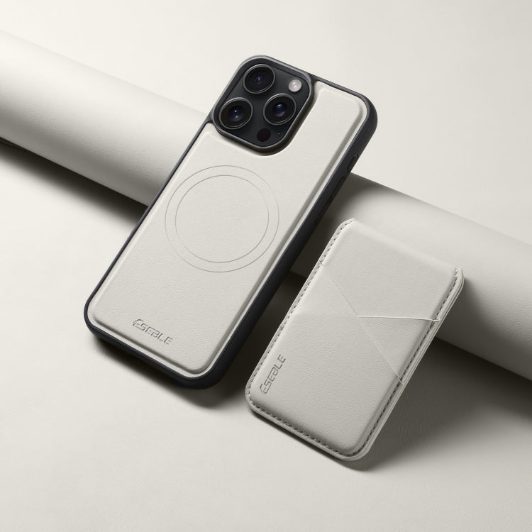 For iPhone 14 Pro Max ESEBLE E3 Plain Texture Card Slots MagSafe RFID Leather Case(Ivory) - iPhone 14 Pro Max Cases by ESEBLE | Online Shopping UK | buy2fix