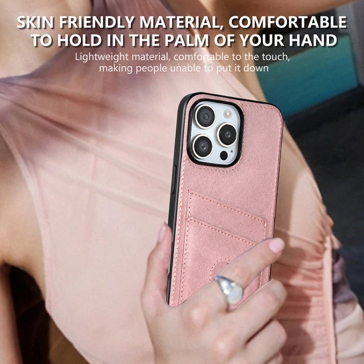 For iPhone 16 Pro Max AZNS K1 Series Card Slot Business Phone Case(Pink) by AZNS