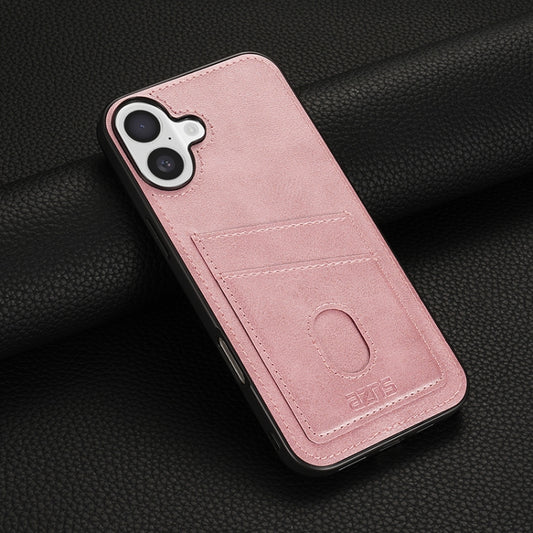 For iPhone 16 Plus AZNS K1 Series Card Slot Business Phone Case(Pink) by AZNS