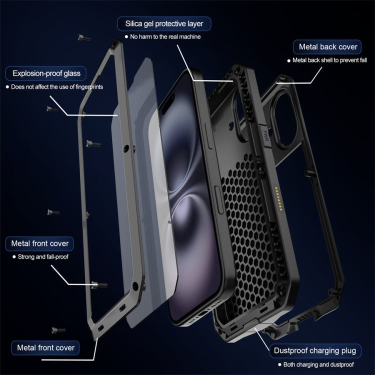 For iPhone 16 Shockproof IP54 Life Waterproof Phone Case(Black) by buy2fix