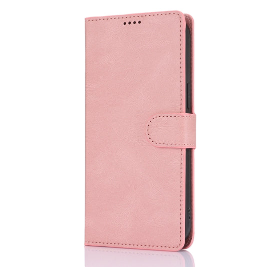 For iPhone 16 Pro Max Fantasy Skin-feel Calfskin Texture Leather Phone Case(Pink) by buy2fix