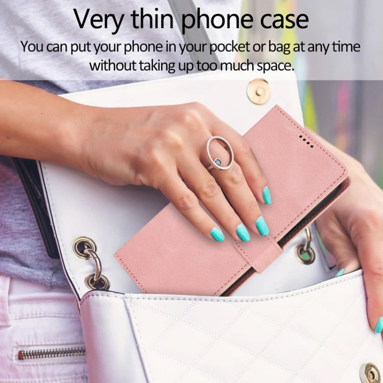 For iPhone 16 Fantasy Skin-feel Calfskin Texture Leather Phone Case(Pink) by buy2fix